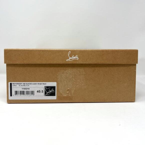 Christian Louboutin black suede & lace ankle boots pointed toe 40.5 / US 10-10.5 - Picture 9 of 10